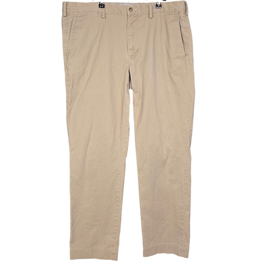 Polo Ralph Lauren Chino Pants Mens 38x32 Khaki Tan Stretch Straight Fit Cotton